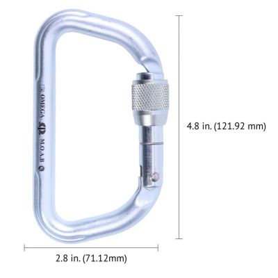 Omega Pacific MOAB 1/2″ Steel Large D Screw-Lok NFPA Carabiner
