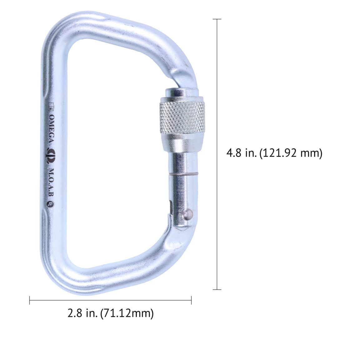 Omega Pacific MOAB 1/2″ Steel Large D Screw-Lok NFPA Carabiner
