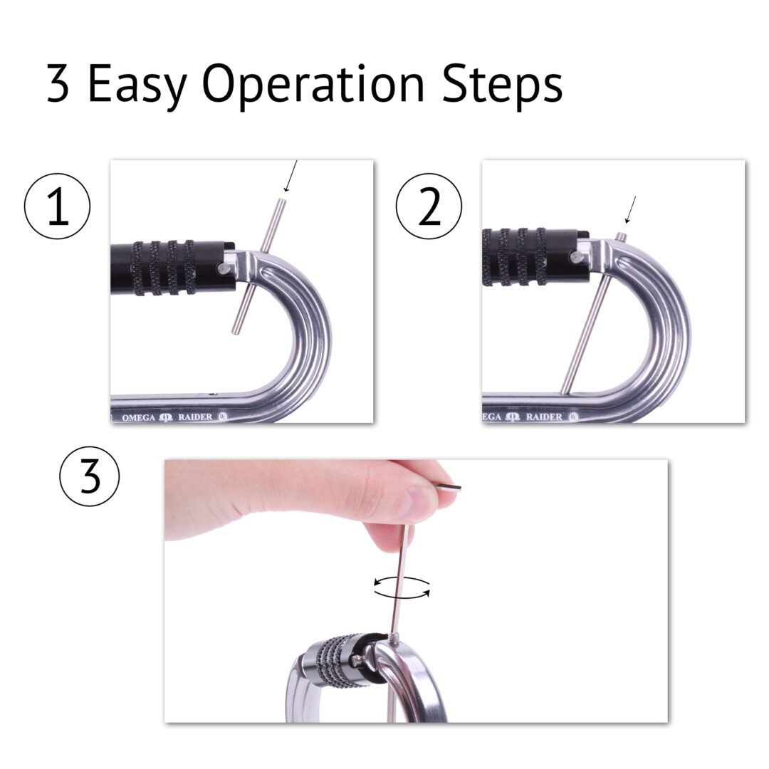 Omega Pacific Raider Aluminum 3-Stage Quik-Lok W/Captive Eye NFPA Carabiner – Gunmetal