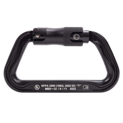 Omega Pacific Standard D Aluminum 3-Stage Quik-Lok NFPA Carabiner – Black
