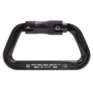 Omega Pacific Standard D Aluminum 3-Stage Quik-Lok NFPA Carabiner – Black