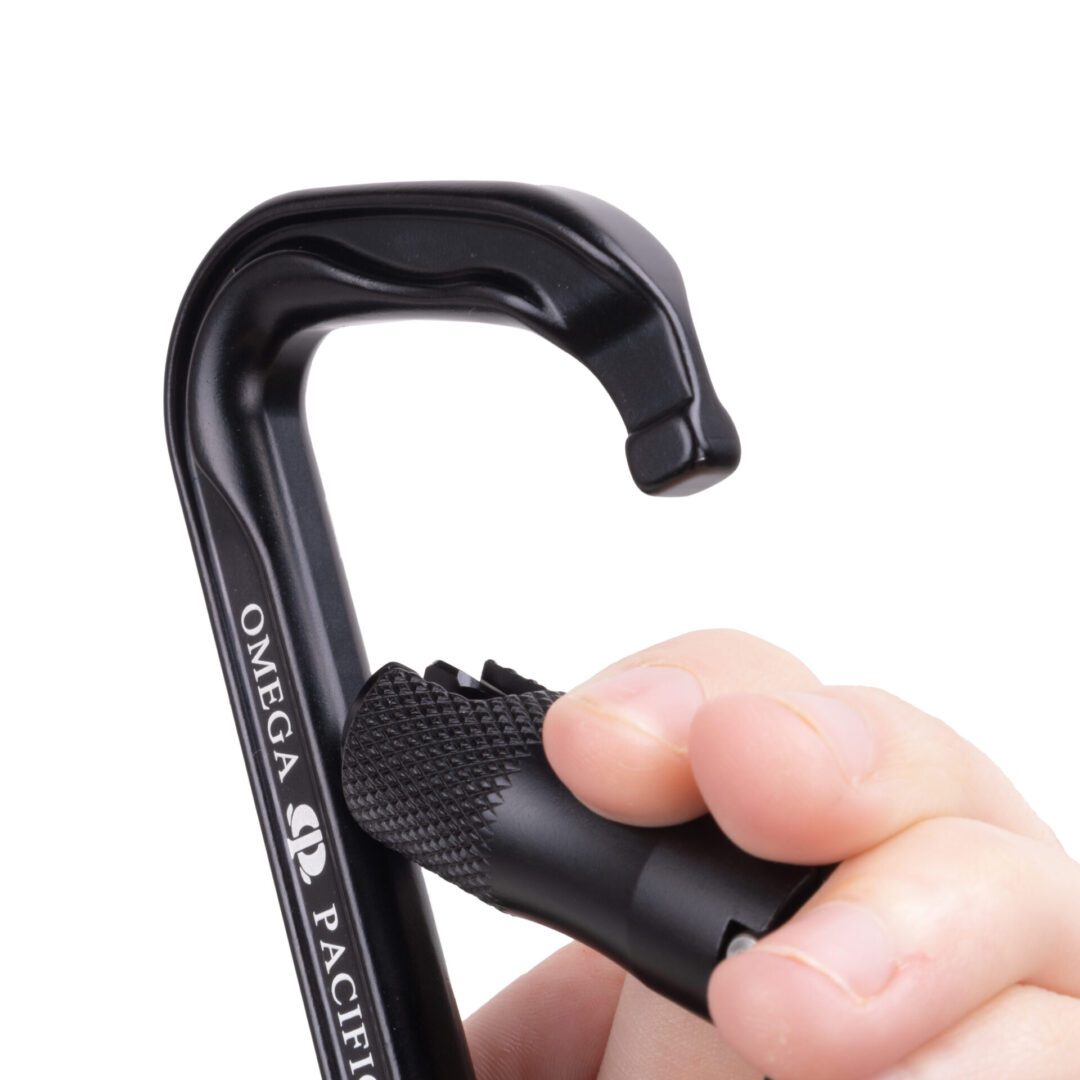 Omega Pacific Standard D Aluminum 3-Stage Quik-Lok NFPA Carabiner – Black