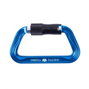 Omega Pacific Standard D Aluminum 3-Stage Quik-Lok NFPA Carabiner – Blue