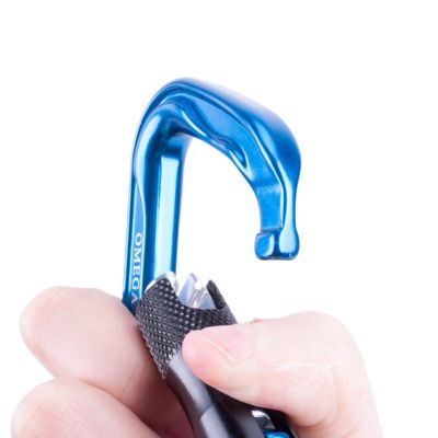 Omega Pacific Standard D Aluminum 3-Stage Quik-Lok NFPA Carabiner – Blue