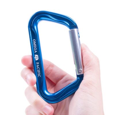 Omega Pacific Standard D Aluminum Straightgate Carabiner – Blue