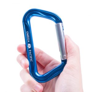 Omega Pacific Standard D Aluminum Straightgate Carabiner – Blue