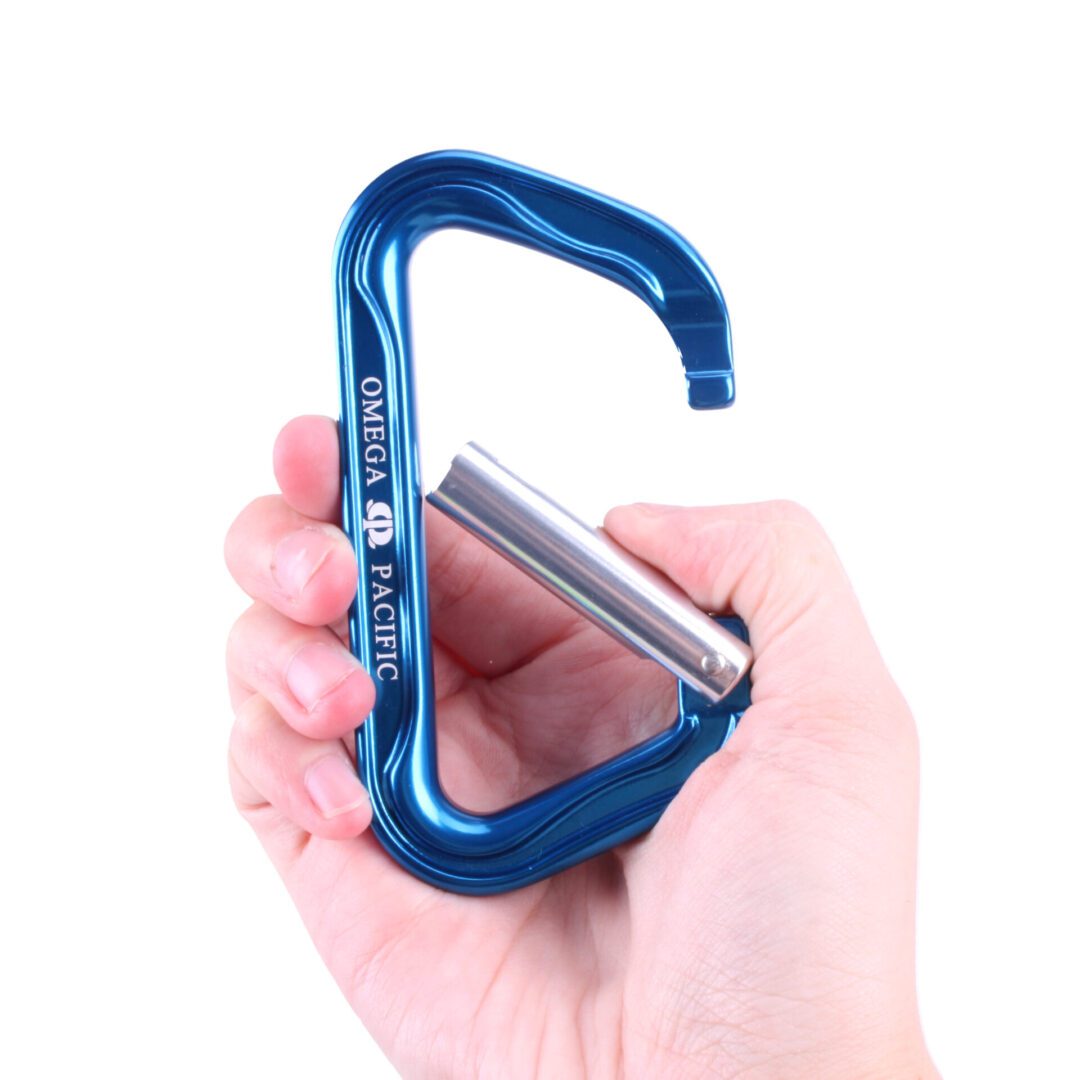 Omega Pacific Standard D Aluminum Straightgate Carabiner – Blue