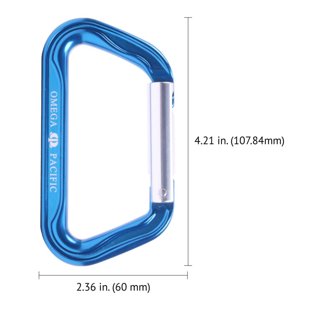 Omega Pacific Standard D Aluminum Straightgate Carabiner – Blue