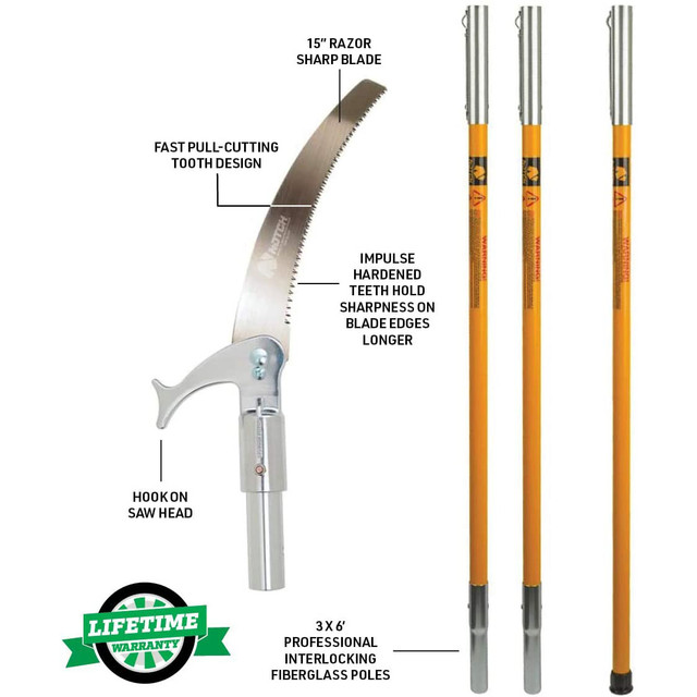 Notch 18′ Fiberglass Pole Saw Set