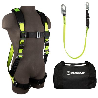 Safewaze PRO Bag Combo – Pass Through Leg Harness & High Profile Lanyard Fall Protection Kit