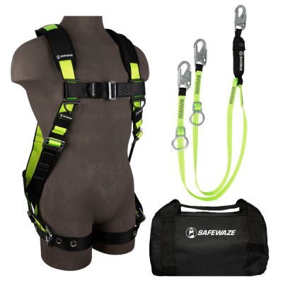 SAFEWAZE PRO Bag Combo – Harness & 6′ Lanyard Fall Protection Kit