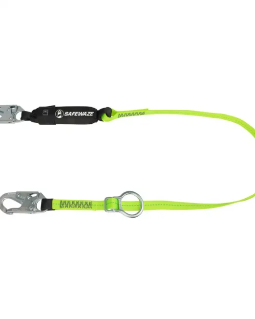 Safewaze PRO 6′ Tie-Back Energy Absorbing Lanyard: Adjustable Ring