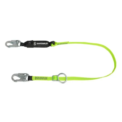 Safewaze PRO 6′ Tie-Back Energy Absorbing Lanyard: Adjustable Ring