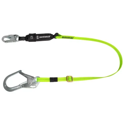Safewaze PRO 4′-6′ Adjustable Energy Absorbing Lanyard: Rebar Hook