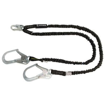 Safewaze PRO 6′ Internal Energy Absorbing Lanyard: Dual Leg, Rebar Hooks