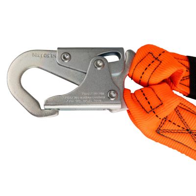 Safewaze VLINE 6’ Stretch Internal Energy Absorbing Lanyard: Dual Leg, Rebar Hooks