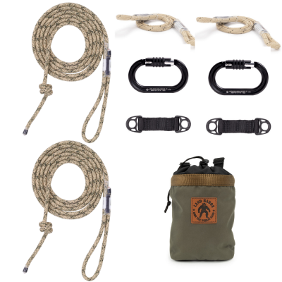 ACO 8mm Resc Tech Saddle Hunting Combo with 3 Stage Quick Lock Carabiners