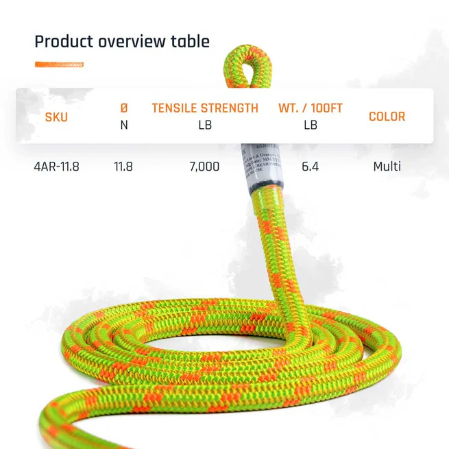 Pelican Rope Arborist-PRO 11.8mm Professional Climbing Rope