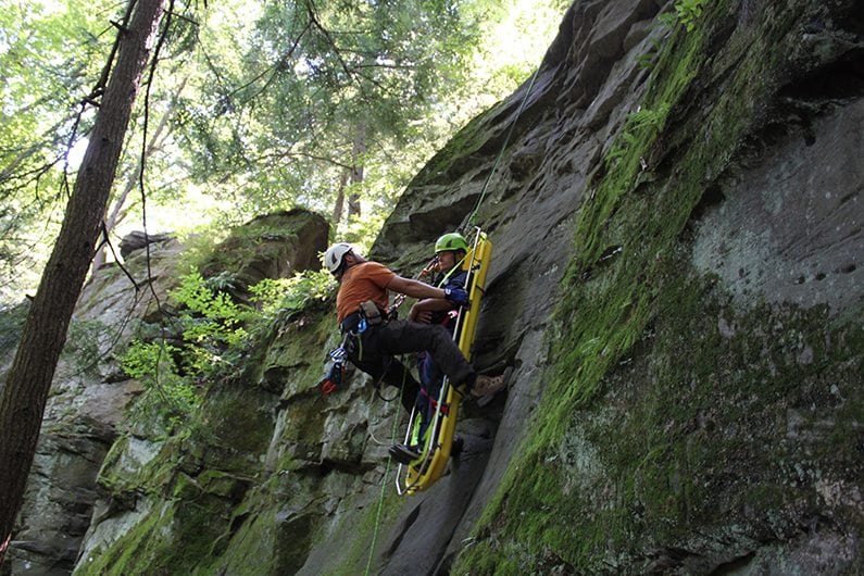 climbing rope pulley system